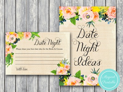 BS183-date-night-sign-rustic-burlap-floral-bridal-shower-games