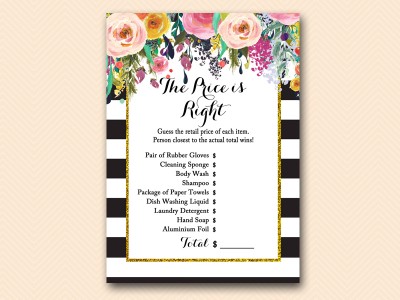 BS402-price-is-right-FLORAL-GOLD-BRIDAL-SHOWER-GAME