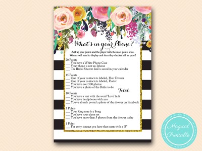 BS402-whats-in-your-phone-FLORAL-GOLD-BRIDAL-SHOWER-GAME