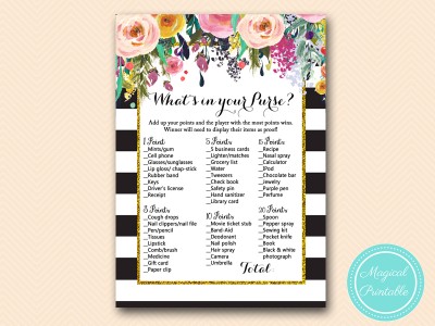 BS402-whats-in-your-purse-FLORAL-GOLD-BRIDAL-SHOWER-GAME