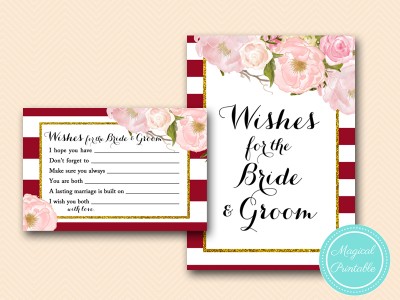 BS403-wishes-for-bride-and-groom-sign-marsala-burgundy-bridal-shower-game-printable