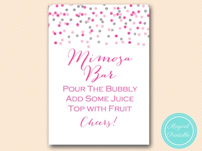 SN179-sign-mimosa-bar-signage-pink and silver confetti decorations