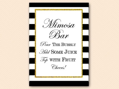 Sign-BS61-mimosa-bar-5x7 black and gold stripes