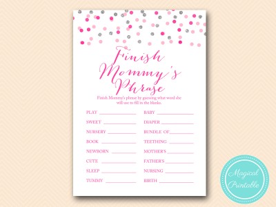 TLC179-finish-mommys-phrase-Pink-silver-confetti-baby-shower-games