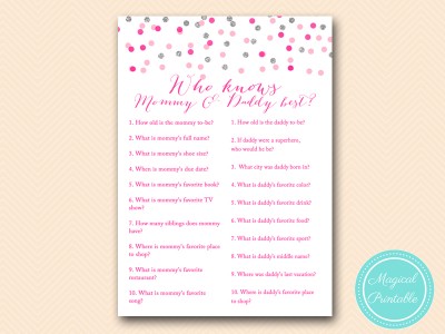 TLC179-who-knows-mom-dad-best-Pink-silver-confetti-baby-shower-games