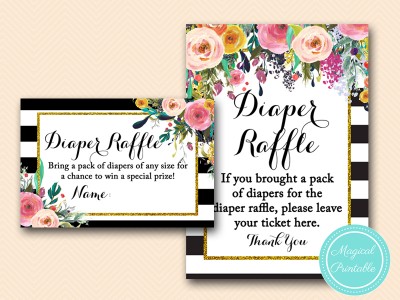 TLC402-diaper-raffle-sign-FLORAL-GOLD-BABY-SHOWER-GAME