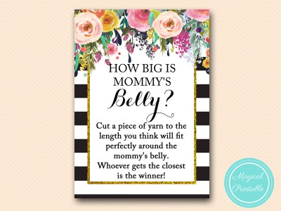 TLC402-how-big-is-mommys-belly-FLORAL-GOLD-BABY-SHOWER-GAME