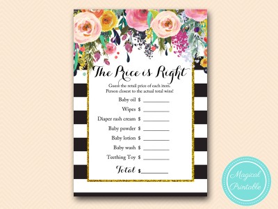 TLC402-price-is-right-FLORAL-GOLD-BABY-SHOWER-GAME
