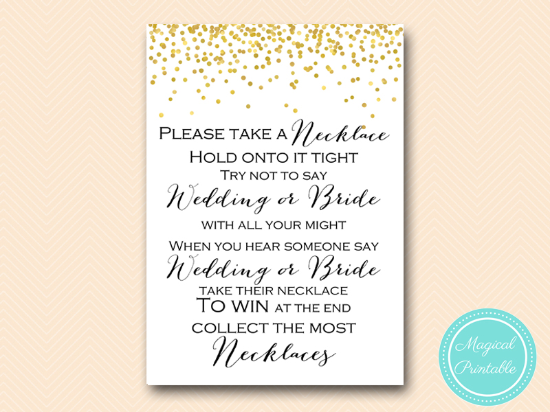 Gold Confetti Bridal Shower Game Mega Pack - Magical Printable