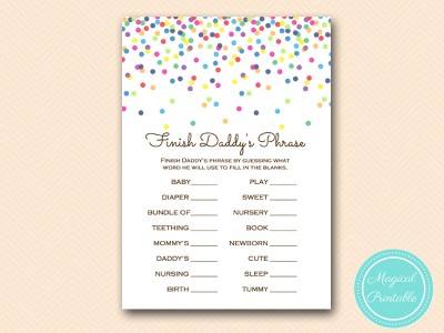 finish dads phrase game sprinkle baby shower tlc108