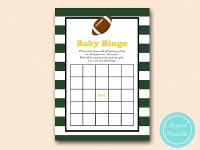 TLC409-baby-bingo-football-baby-shower-games-Green Bay Packers