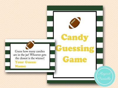 TLC409-candy-guessing-game-sign-football-baby-shower-games-Green Bay Packers