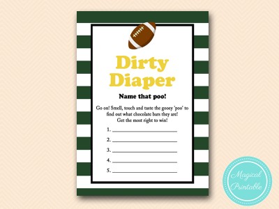 TLC409-dirty-diaper-football-baby-shower-games-Green Bay Packers
