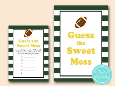 TLC409-sweet-mess-sign-football-baby-shower-games-Green Bay Packers