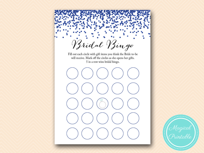 Navy Blue Bridal Shower Game Printable - Magical Printable