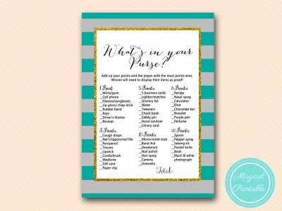 BS427-whats-in-your-purse-teal-gray-bridal-shower-game