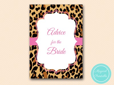 BS431-advice-for-the-bride-sign-hot-pink-leopard-bridal-shower-game