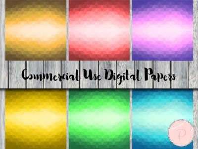 DP123 Geometric Pattern Digital Papers, Pastel, Rainbow