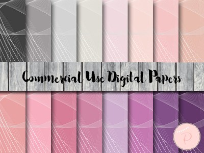 DP124 Wave Pattern Digital Papers, Pastel, Rainbow, Colorful, Commercial Use,