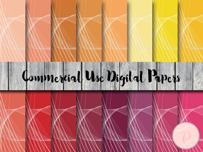 DP125 Wave Pattern Digital Papers, Pastel, Rainbow