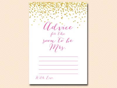 advice-for-the-soon-to-be-mrs-hot-pink-gold-bridal-shower-game