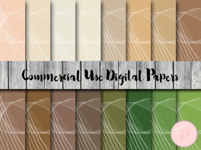 dp126 Wave Pattern Digital Papers, Pastel, Rainbow