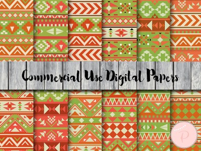 dp59  Aztec Digital Paper, Tribal Pattern, Bohemian, Download Digital Papers, Commercial Use