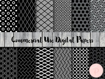 dp63 black and white tribal digital papers