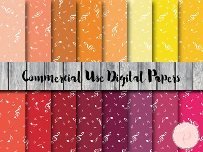 dp68 orange red musical digital papers