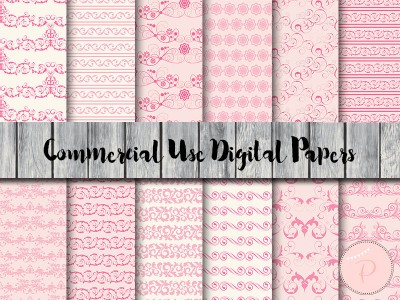 dp76 pink floral shabby chic digital paper