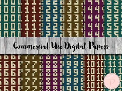 dp85 Numbers 0~11 Architectural Numbers Digital Paper
