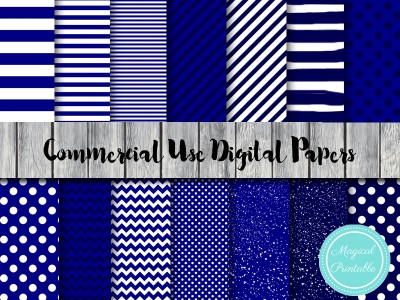 navy digital papers, chevron, polka dots, stripes dp78