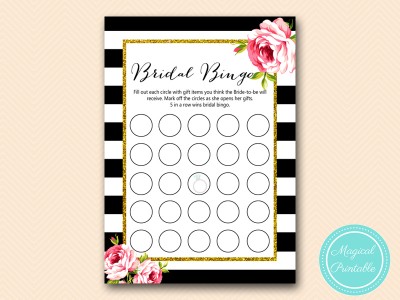 BS10B-bingo-bridal-gift-items-black-stripes-pink-floral-chic-bridal-shower-game