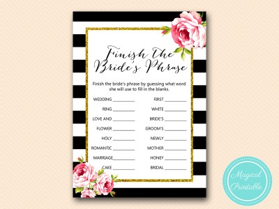 BS10B-finish-brides-phrase-black-stripes-pink-floral-chic-bridal-shower-game