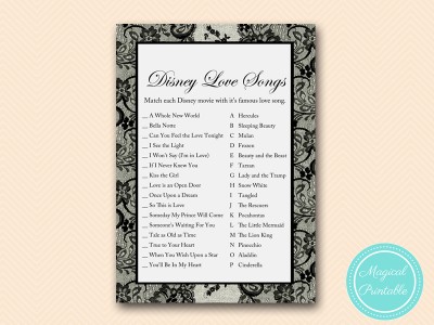 BS18-disney-love-songs-match-black-lace-bridal-shower-games