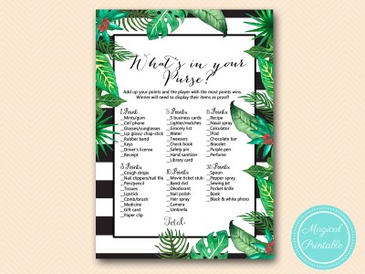 BS428-whats-in-your-purse-luau-tropical-bridal-shower-games