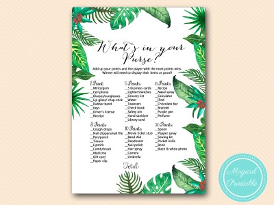 BS428-whats-in-your-purse-white-luau-tropical-bridal-shower-games