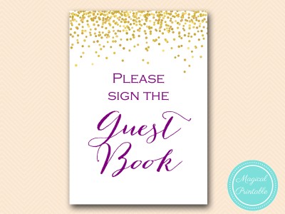 BS84-sign-guestbook-gold-purple-bridal-shower-decoration-sign