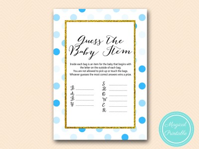 TLC430-B-baby-item-guessing-boy-blue-dots-baby-shower-game-gold