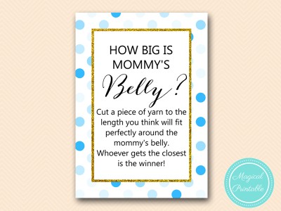 TLC430-B-how-big-is-mommys-belly-boy-blue-dots-baby-shower-game-gold