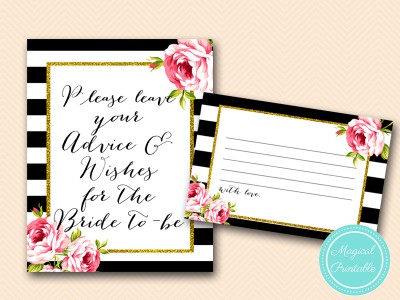 advice-wishes-for-bride to be card and sign
