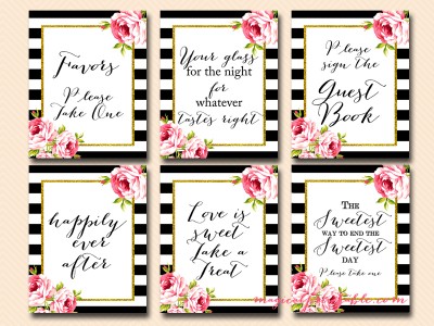 Welcome Sign Editable PDF 027 Floral Editable Bridal Shower Sign Set DIY Bridal Shower Signs Favor Sign Gifts Sign