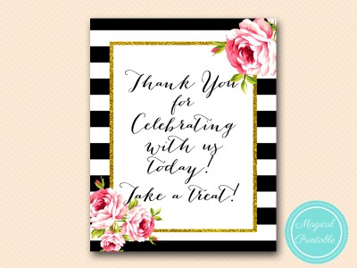 sign-thanks-for-celebrating-floral-black-stripes-bridal-shower