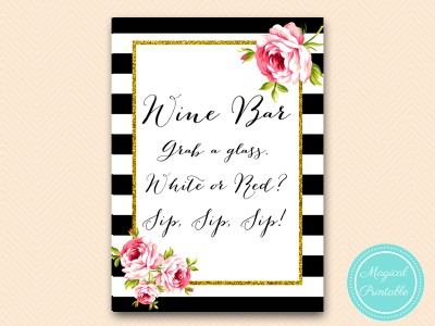 sign-wine-bar-white-or-red-sip-sip-sip-black-stripes-floral-sign