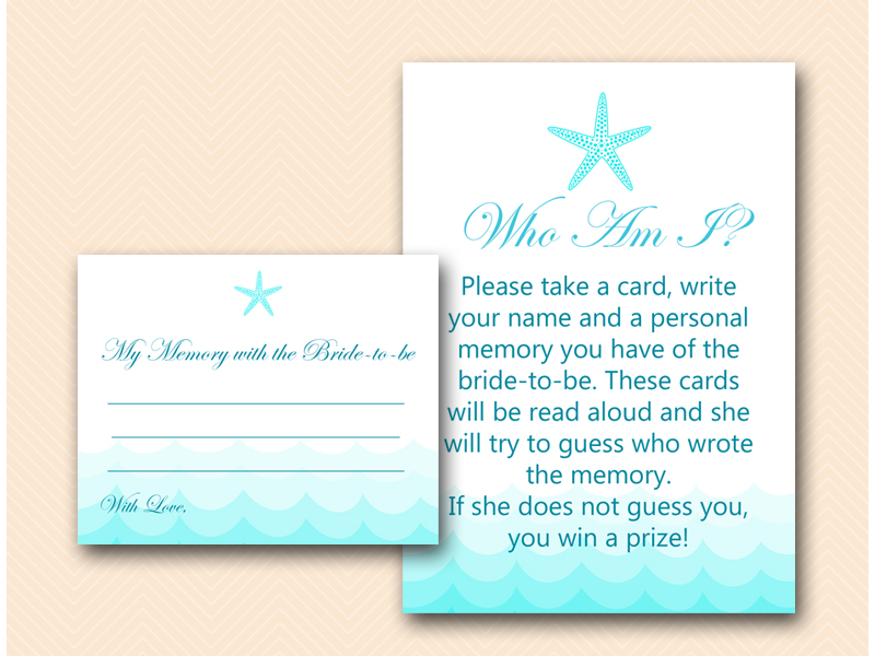 Beach Theme Bridal Shower Games Magical Printable