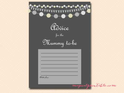 advice for mummy Gray Rustic Baby Shower Game Printables