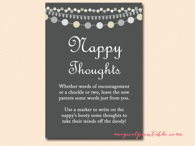 nappy thoughts Gray Rustic Baby Shower Game Printables