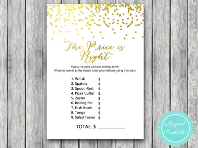 price-is-right gold foil bridal shower game printable