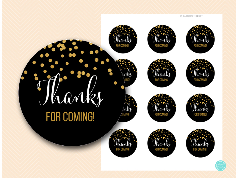 Gold and Black Fifty and Fabulous Sign and Tags - Magical Printable