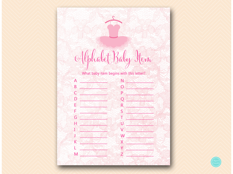 Ballerina Tutu Baby Shower Game Pack - Magical Printable